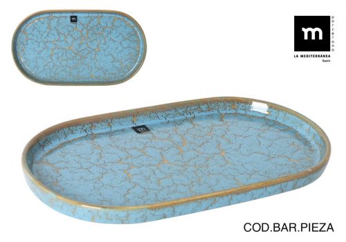 720e104bandeja Oval 35.7x20.5x3cm Scratch Blue — vista 1