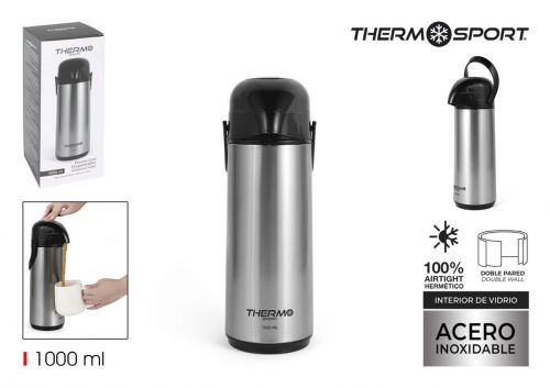 Garrafa Termica Aço Dispensador 1l Thermosport