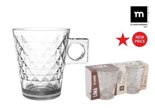 Y Set 2 Tazas Cafe C/Leche 21cl Lima Diamond