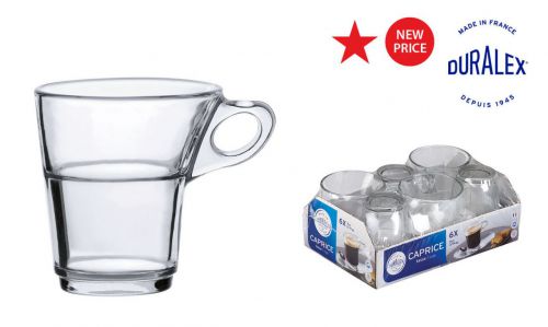 Set 6 Chavenas Cafe Empilhaveis Transp. 9cl Capri — referência T06-4026ARC