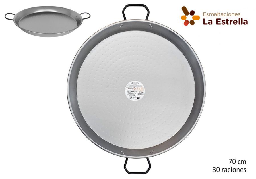Panela De Paella Polida 70 Cm 30 Porçies