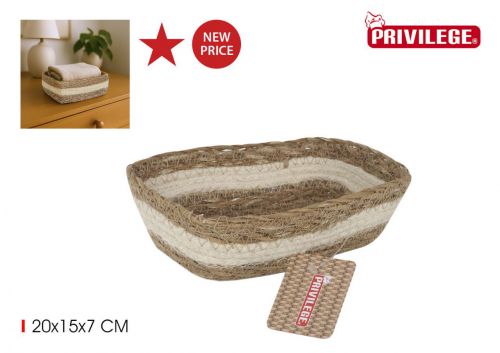 Y Cesta Conica Mimbre Rect 20x15x7cm Privilege