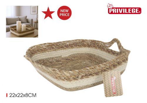 Ycesta Conica Mimbre Cuad.c/Asa22x22x8cmprivil
