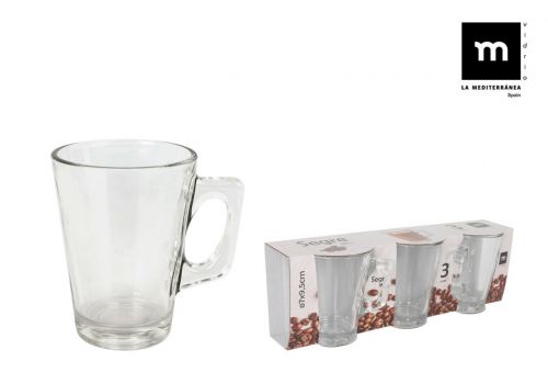 Conjunto De 3 X-Caras De Café Com Leite De 185 Ml — referência 111901016BK