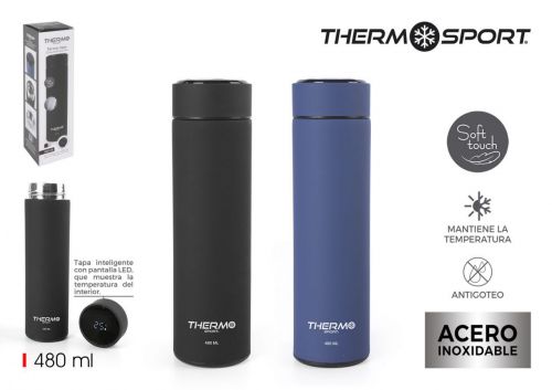 Garrafa Termica De Aço Com Medidor De Temperatura