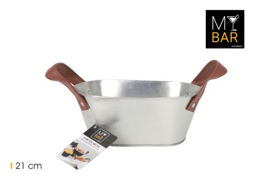 Balde De Metal Rectangular Com Pegas De Couro My B — referência BY01011078190