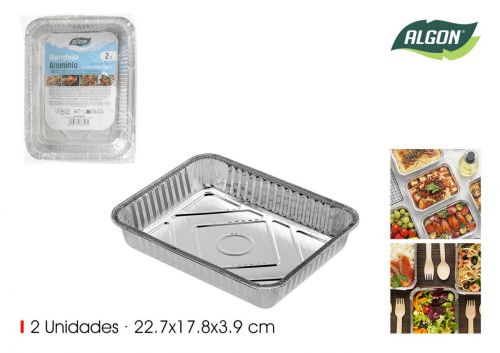 Set2 Bandeja Rectangular Aluminio Algon — vista 1