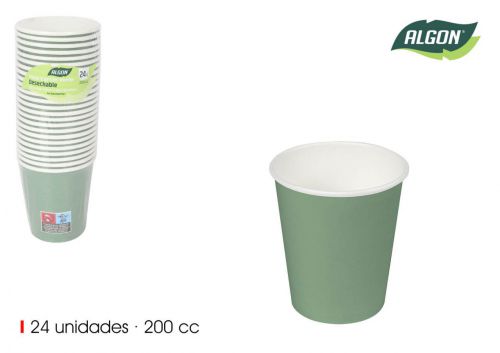 Set24 Copo De Cartao Verde 200cc Algon — vista 1