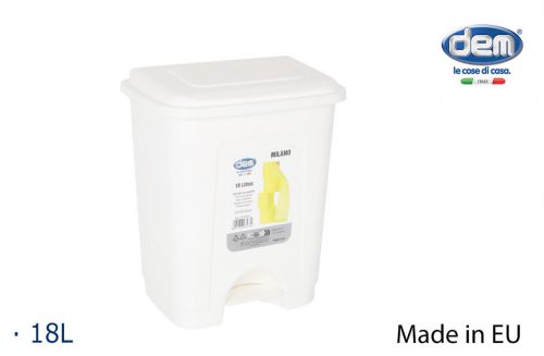 Lixeira Milano Branca De 18 Litros Com Pedal — referência 8542RA1