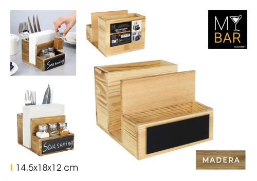 Organizador De Mesa Em Madeira My Bar — referência BY01018678692