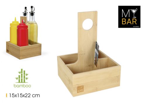 Organizador De Bambu Para Molhos E Especiarias M — vista 1