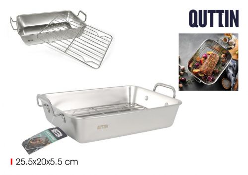 Tabuleiro De Forno Em Aço Com Grelhador Quttin