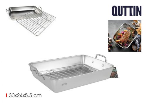 Tabuleiro De Forno Em Aço Com Grelhador Quttin