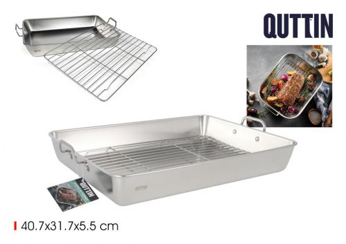 Tabuleiro De Forno Em Aço Com Grelhador Quttin