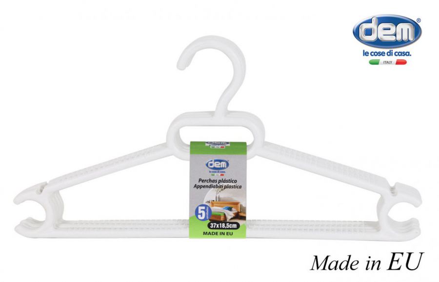 Conjunto Prb Com 5 Cabides De Plástico Branco 37x1 — referência 84028W5R