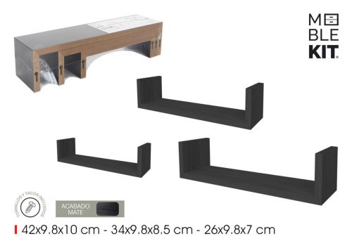 Set3 Prateleiras Flutuantes Moblekit — vista 1