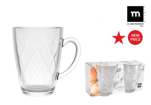 Y Set 2 Tazas Cafe C/Leche 21cl Diamond Naira