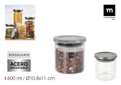 Frasco De Borossilicato Tampa De Aço La Mediterran