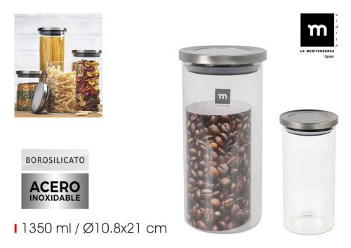 Frasco De Borossilicato Tampa De Aço La Mediterran — vista 1