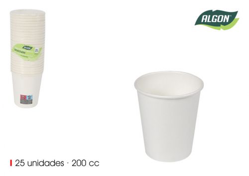Set25 Copo De Cartao Branco 200cc Algon — vista 1