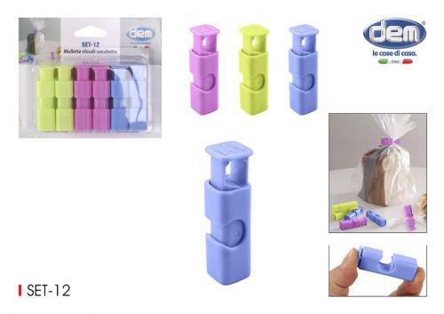 Set 12 Pinças Para Fechar Sacos Dem