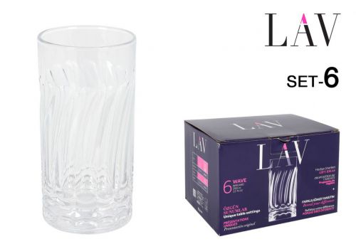 Conjunto De 6 Copos Longos 390cc Wave — referência 458WAV440F