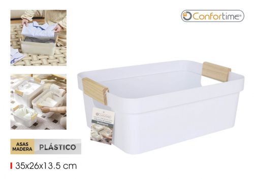 Cesto Multiusos Com Pega De Madeira Confortime — referência BY01017278802