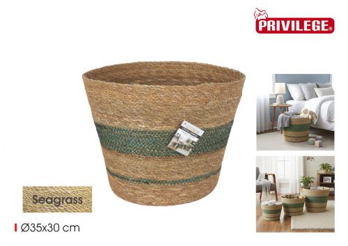 Cesto De Arrumacao Em Seagrass Privilege — vista 1