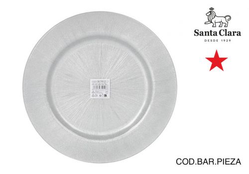 Ybajoplato 31cm Vidrio Elite Glit Plata Sta Cla — vista 1