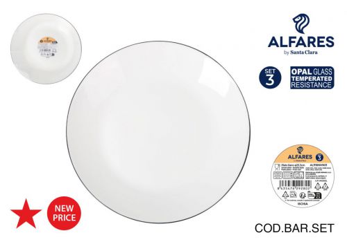 Y12set 3 Platos Llanos Red.opal Ischia Negr — referência AL1116NMN01