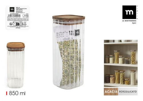 Frasco De Borossilicato Tampa De Acacia La Mediter