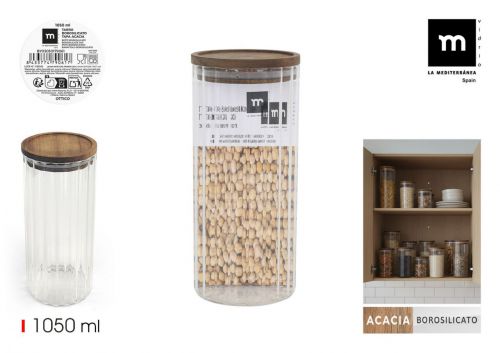 Frasco De Borossilicato Tampa De Acacia La Mediter