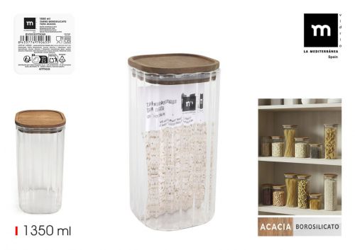Frasco De Borossilicato Tampa De Acacia La Mediter