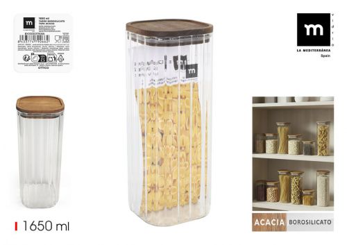 Frasco De Borossilicato Tampa De Acacia La Mediter