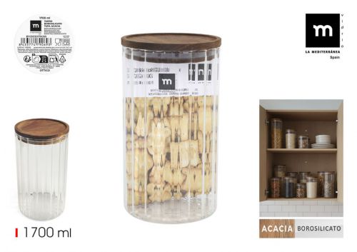 Frasco De Borossilicato Tampa De Acacia La Mediter — referência BY03030179069