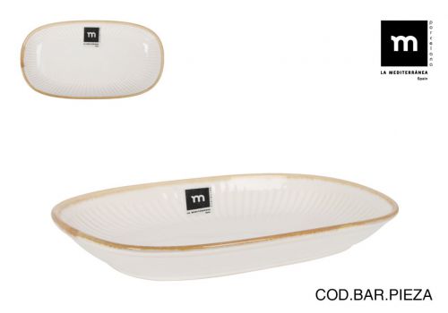 Bandeja Oval 25.4x14x3.3cm Milkycream Md