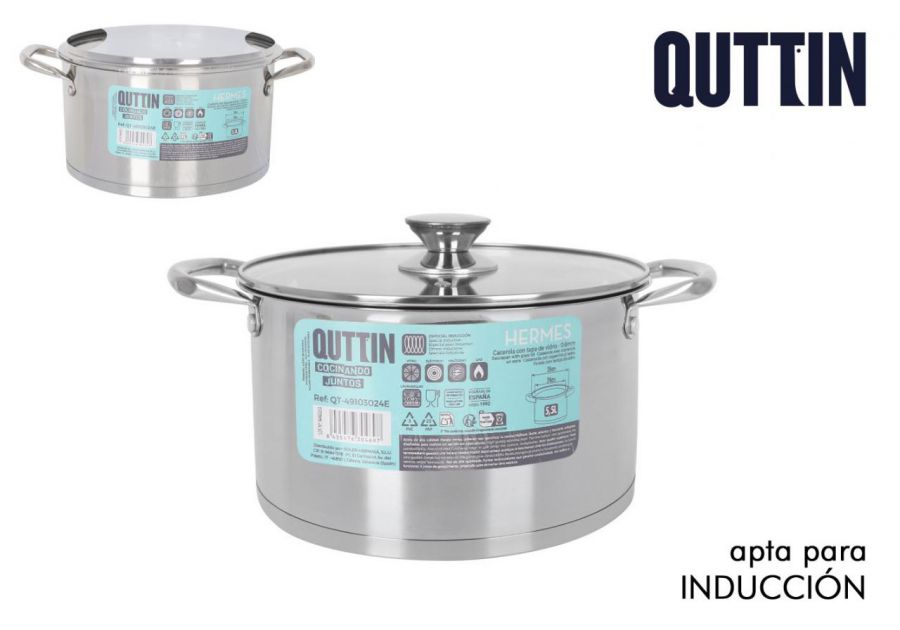 Caçarola Industrial De Aço Inoxidável De 24 Cm 5 — referência QT-49103024B