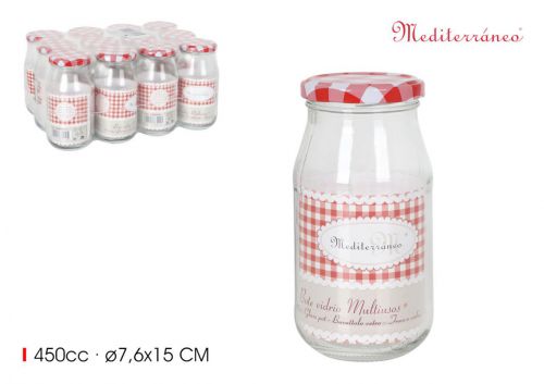 Pote De Vidro Alto De 450 Ml Com Tampa.