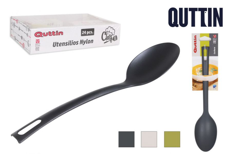 Cuchara Nylon 29x6cm Colores Quttin