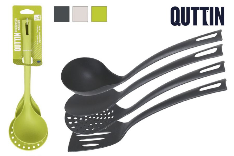 Set 4 Utensilios Nylon Quttin Colores