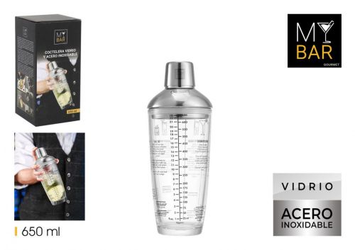 Shaker De Vidro Para Cocktails Com Tampa De Aço My