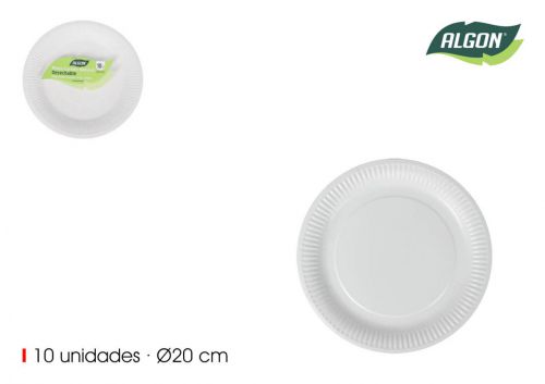 Set10 Placa Redonda De Caixa Natural De 20cm Algo — referência BA01054076944