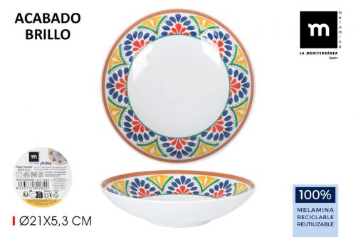 Prato De Sopa De Melamina La Mediterranea