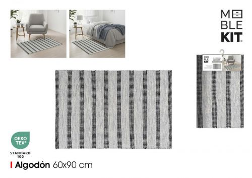Tapete De Algodao 60x90cm Cinza Moblekit — referência BY03039980080