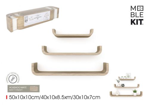 Set3 Prateleiras Flutuantes Moblekit — referência BY05015079657