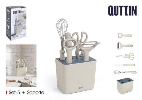 Set5 Utensilios De Cozinha Com Suporte Quttin — referência BQ01019980339