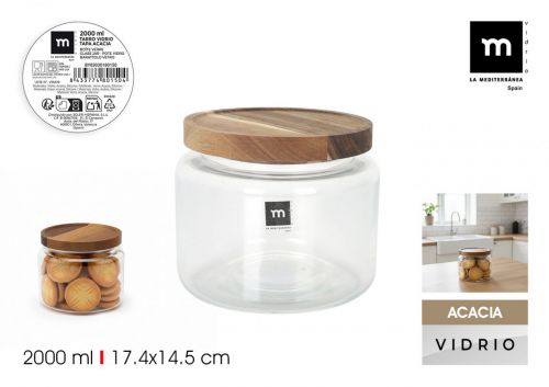 Frasco De Borossilicato Tampa De Acacia La Mediter