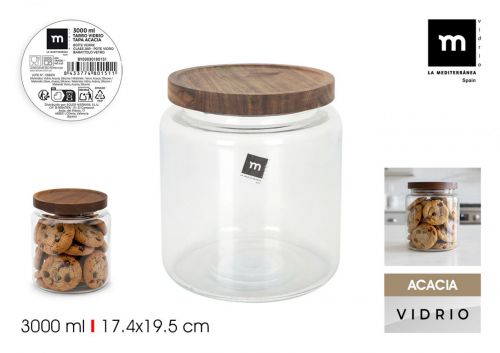 Frasco De Borossilicato Tampa De Acacia La Mediter — referência BY03030180151