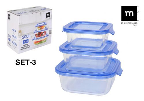 Conjunto De 3 Lancheiras Quadradas Prj. Soul Md — vista 1