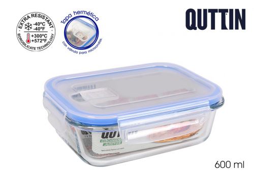 Lancheira Rect. C/Tampa Herm 17.5x13xm Quttin — referência QT-R24931